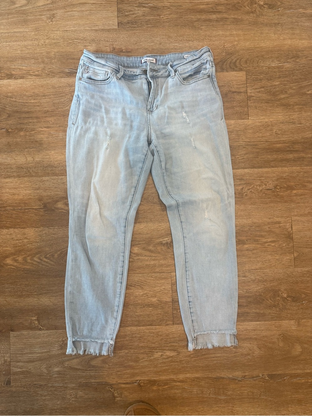 Dear John Light Blue Frayed Ankle Jeans